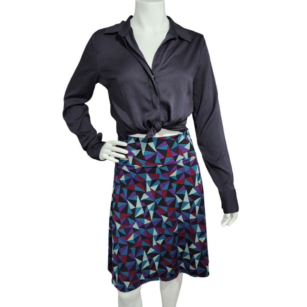5 FOR $25 EVENT! LuLaRoe Azure A-Line Skirt Geometric Triangle Print Yoga Waist